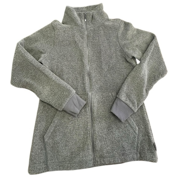 REI Co-op Full Zip Fleece‎ Jacket Women’s Small Gray Sherpa Soft Warm Outdoor - Picture 1 of 9